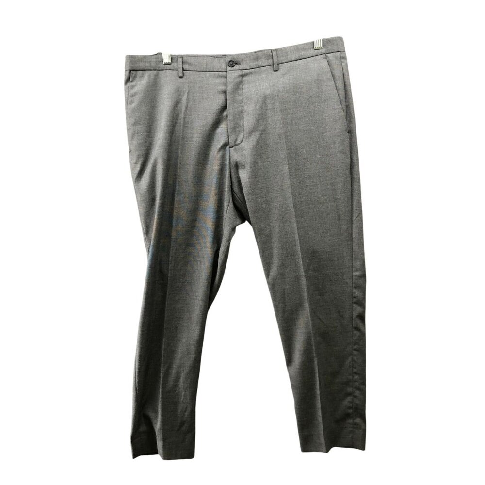 Zara Tapered Leg Dress Pants Mens 36‎ Gray Ankle Flat Front Stretch Formal